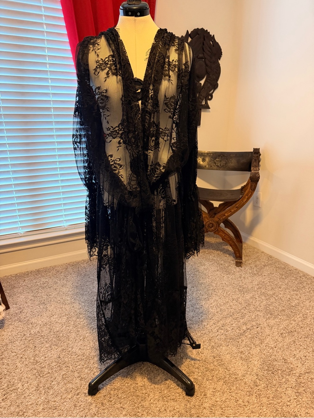 Catherine D’Lish Black Lace Robe